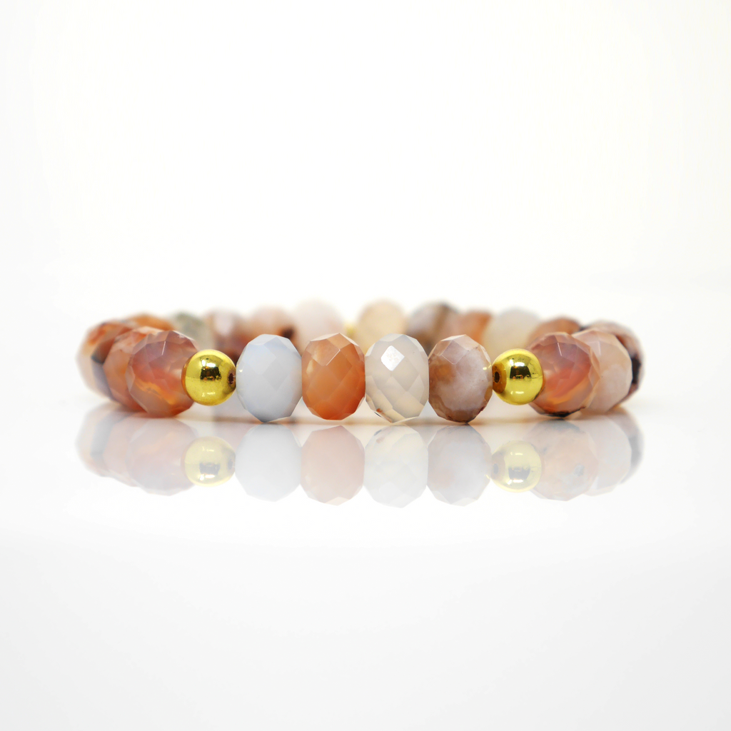 Cherry Flower Sakura Agate Gemstone Bracelet