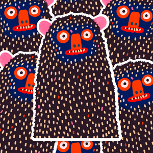 Mervin the Woollybooger Large Monster Sticker