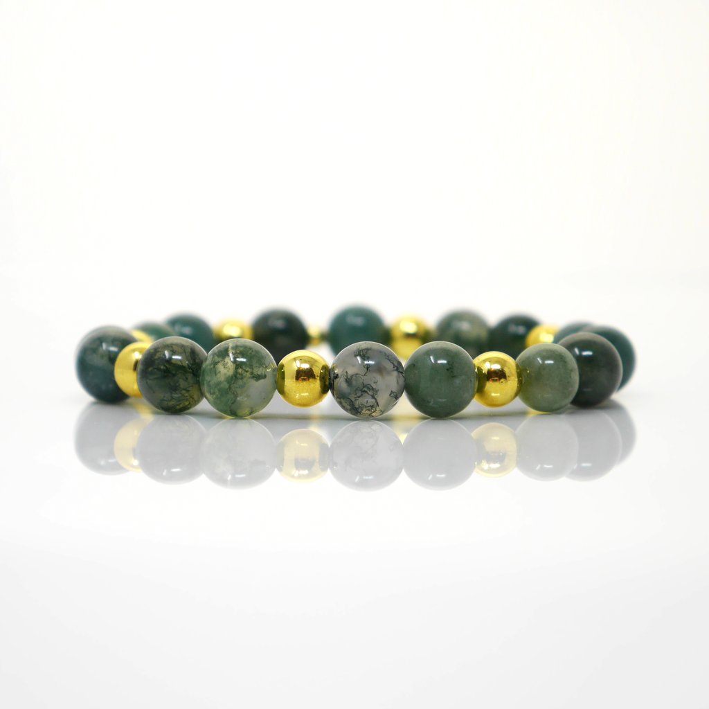 Green Moss Agate Gemstone Bracelet