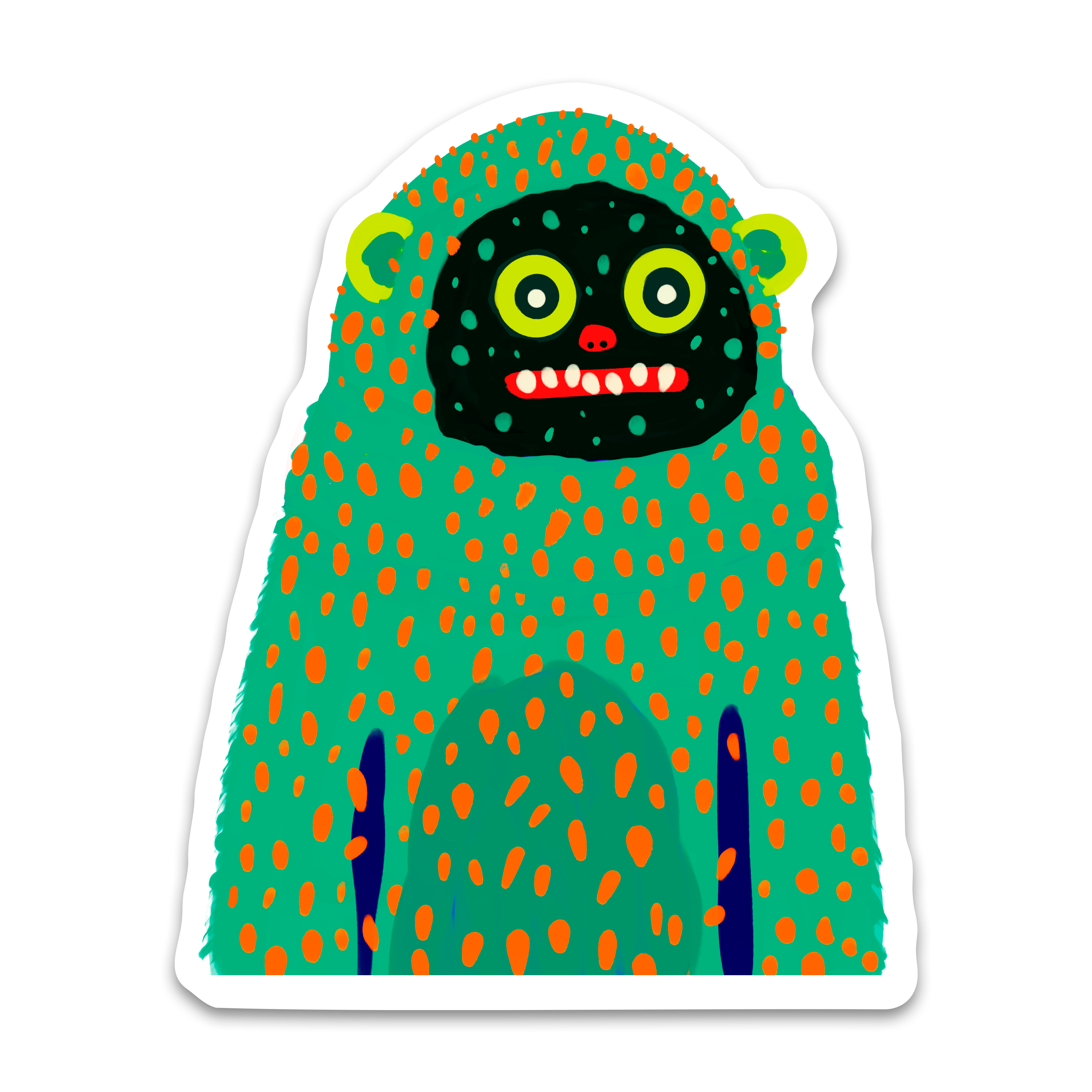 Oskar the Woollybooger Large Monster Sticker