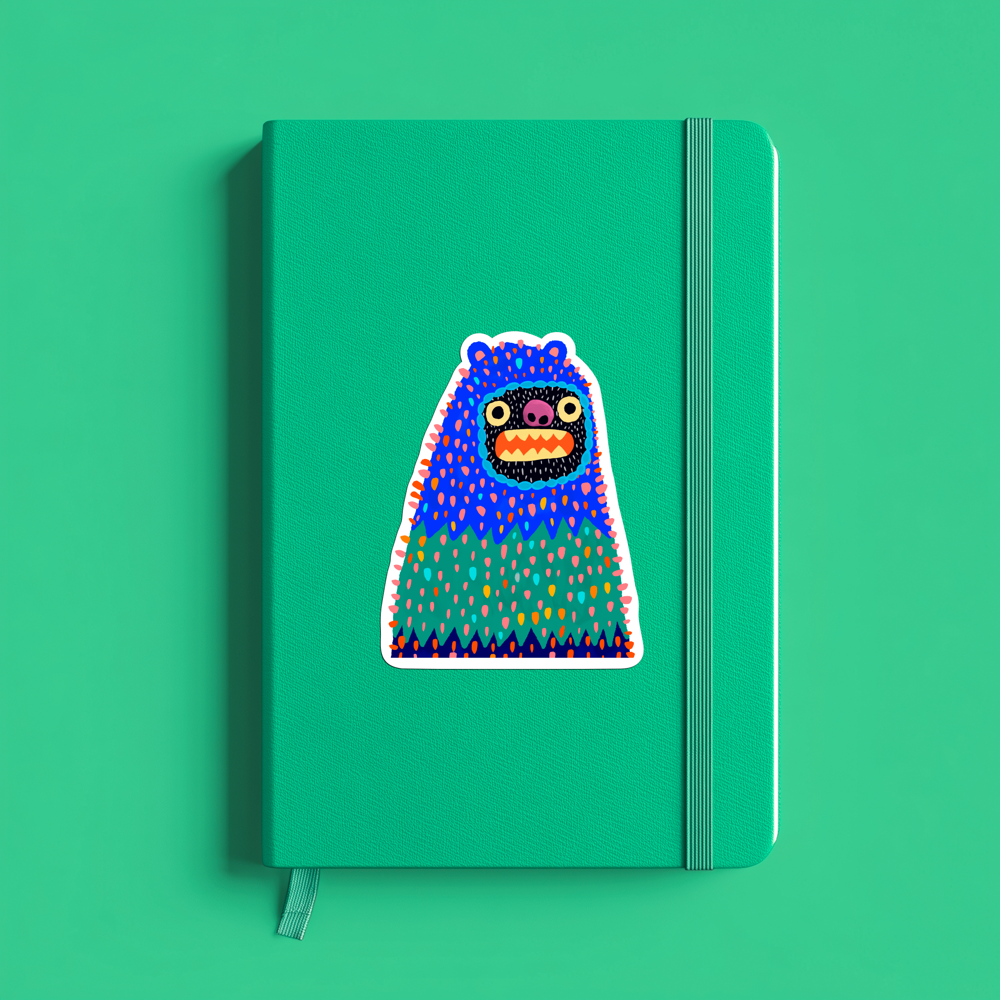 Pokey the Woollybooger Large Monster Sticker