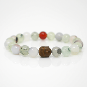 Prehnite & Agate Buddha Bracelet