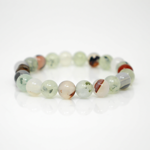 Prehnite & Agate Buddha Bracelet