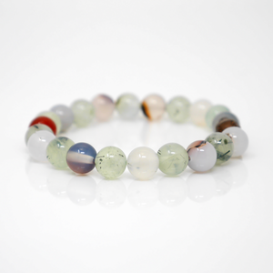 Prehnite & Agate Buddha Bracelet