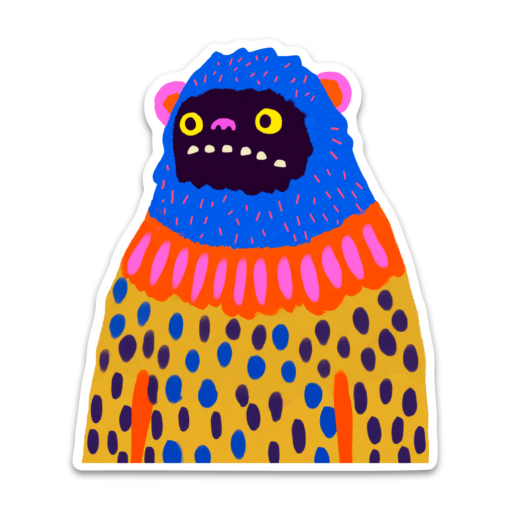 Zeke the Woollybooger Large Monster Sticker
