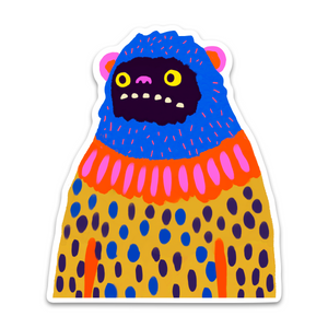 Zeke the Woollybooger Large Monster Sticker