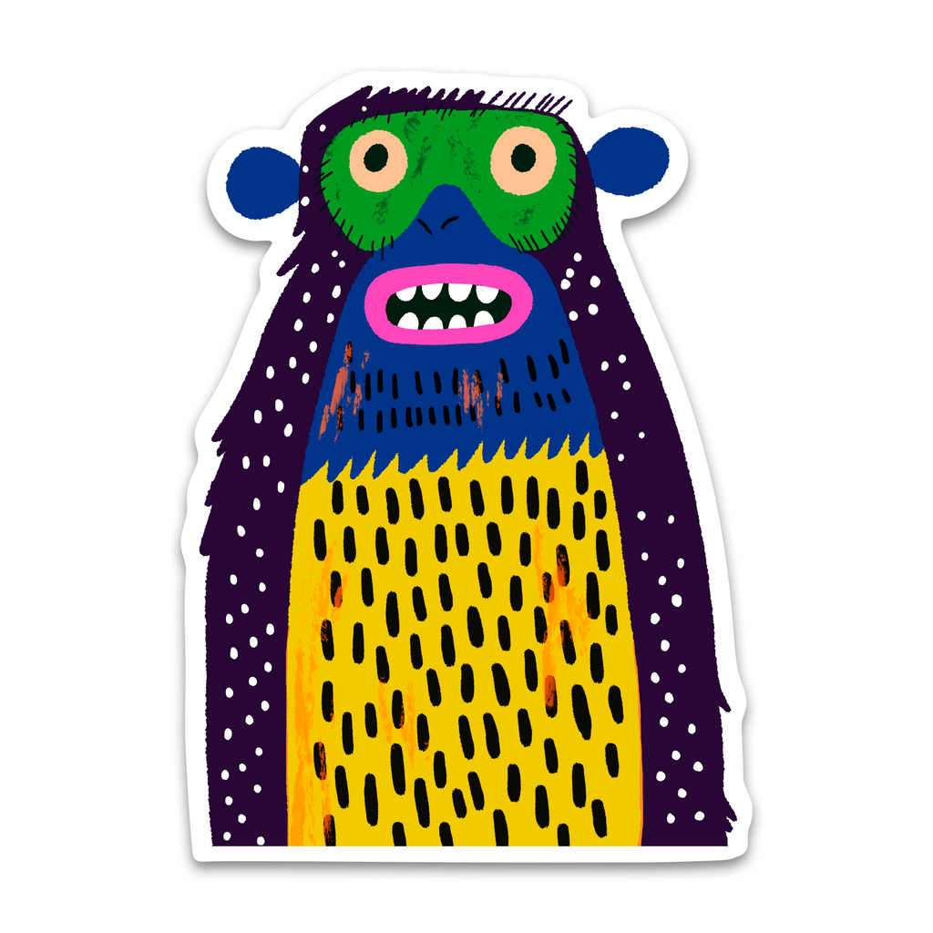 Monty the Woollybooger Large Monster Sticker