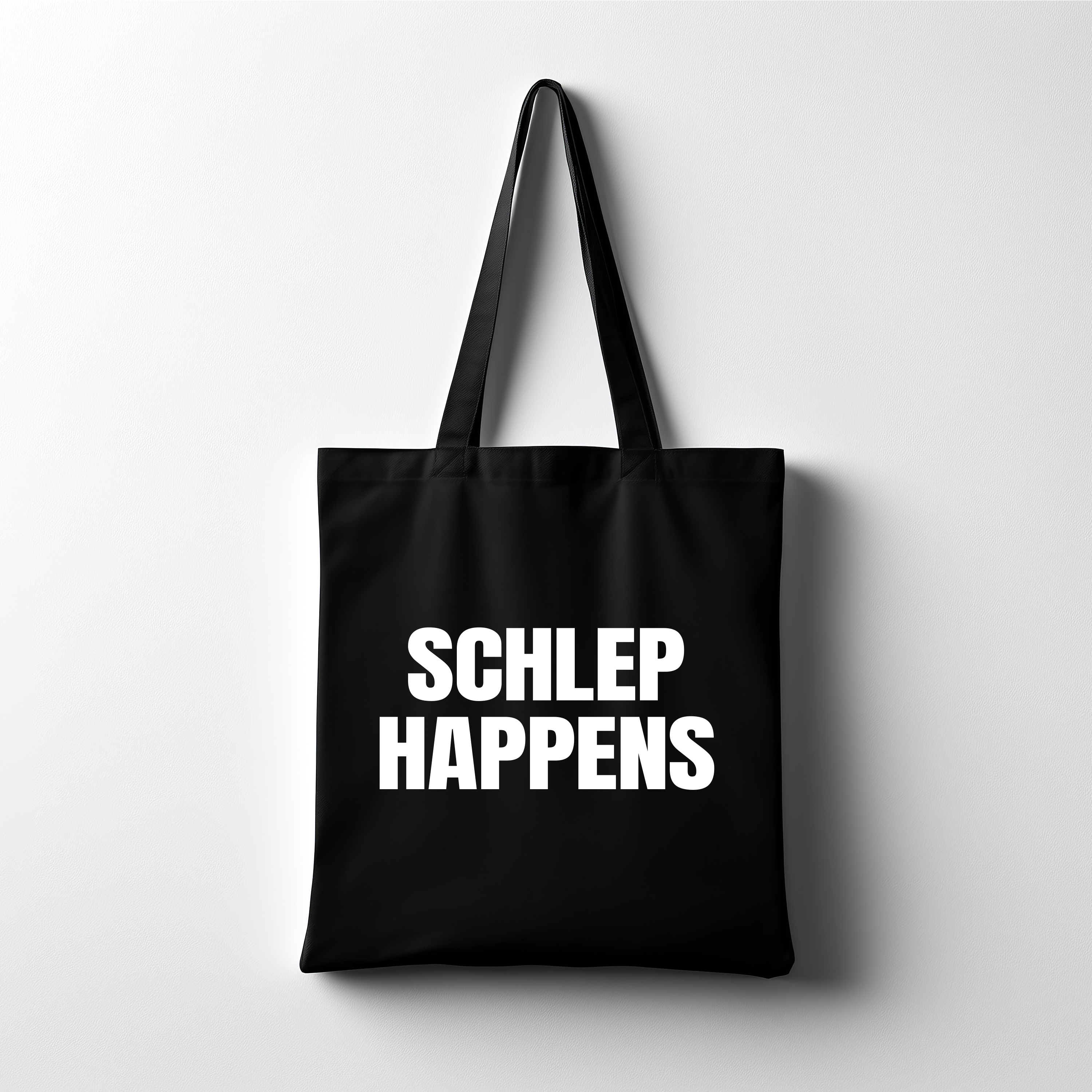 Schlep Happens Black Tote Bag