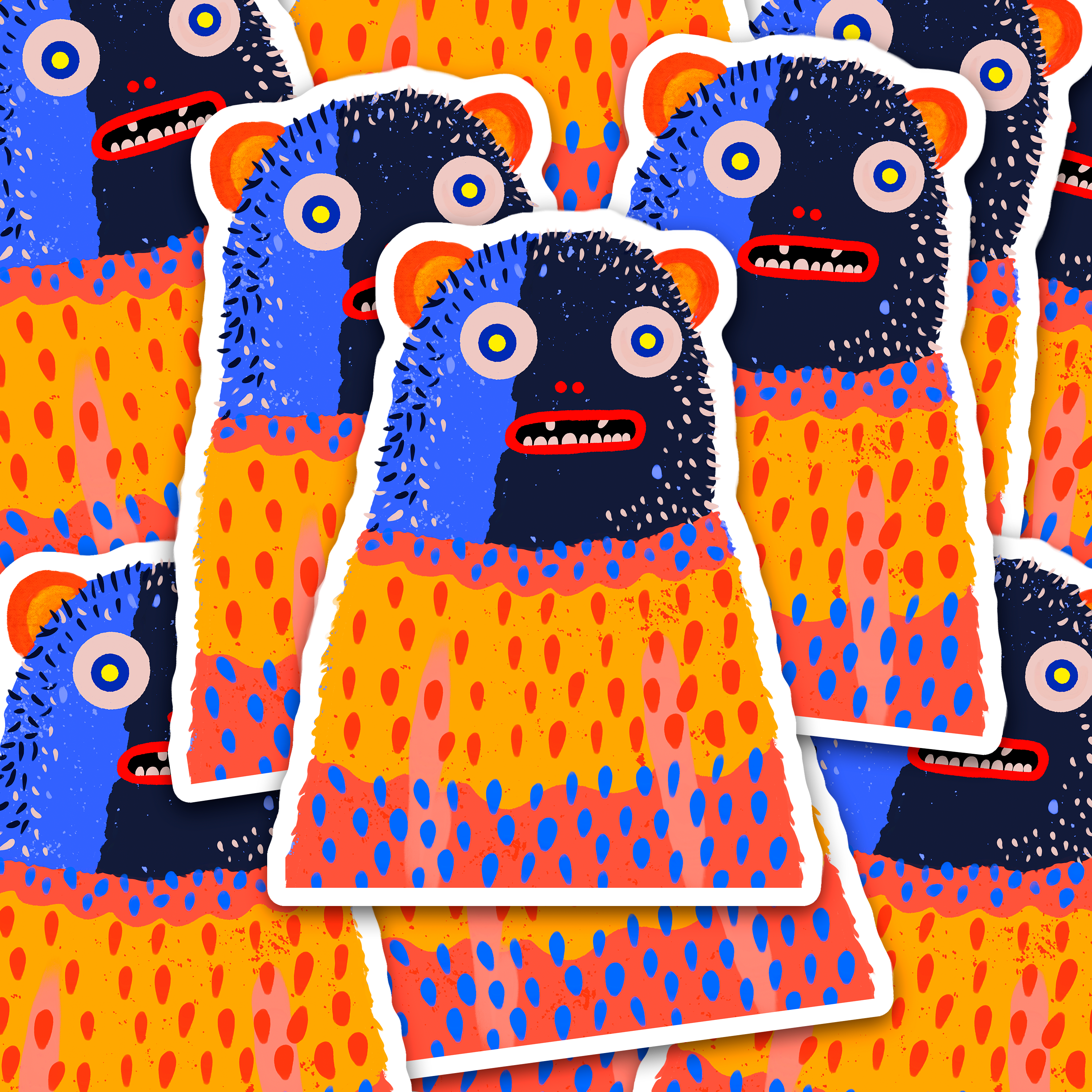 Wally the Woollybooger Large Monster Sticker