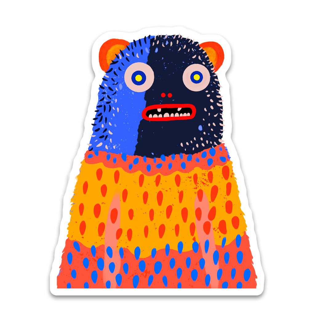 Wally the Woollybooger Large Monster Sticker